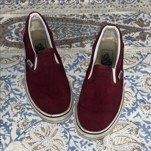 Vans Women's Deep Red Slip-On Sneakers